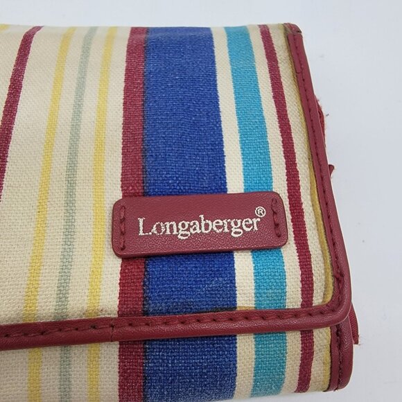 Vintage LONGABERGER Wallet Homestead Striped Good Used‎ Condition - Picture 2 of 8